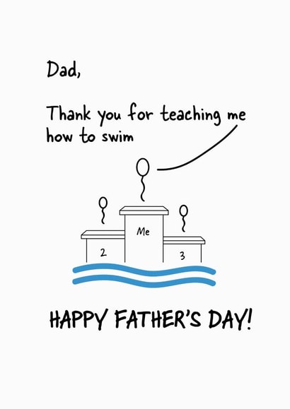 Father's Day Funny Sperm Swimming Card created by byREX