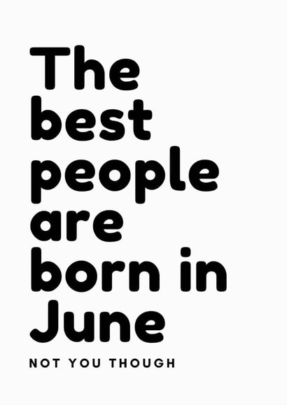 Funny june birthday card created by ERC Design