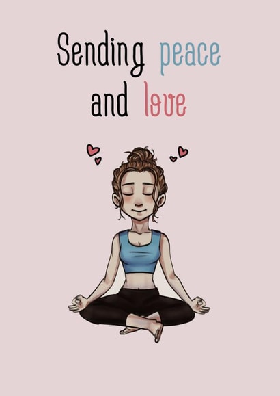 Peace and love send a smile positivity card created by So Fresh