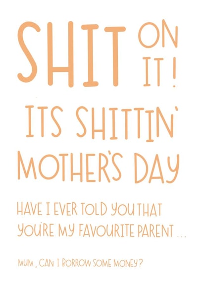 Shit on it! Friday Night Dinner inspired birthday card. created by Peach Creativ