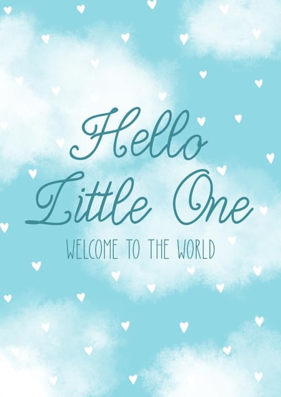 Love heart cloudy new baby card created by Paper Wishes Co