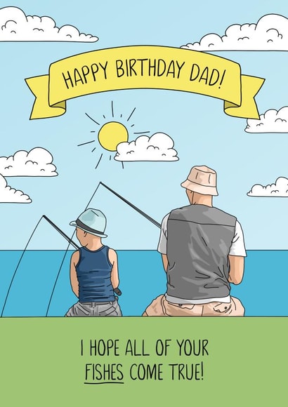 Father and Son Fishing Birthday card created by Evie Garnett Designs