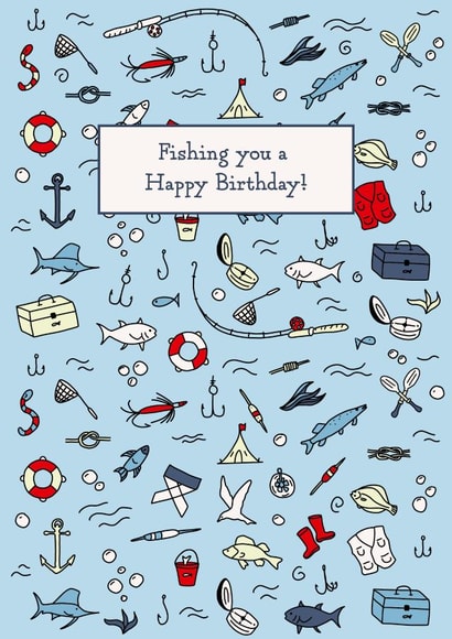 Modern Fishing Birthday card created by Evie Garnett Designs