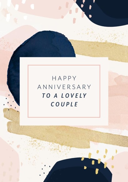 Modern Art Anniversary Card - Happy Anniversary To A Lovely Couple created by Evie Garnett Designs