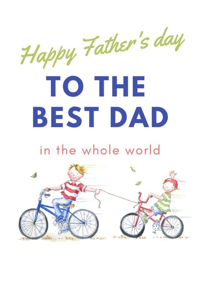 Best dad bike fathers day card created by Kate Garrett
