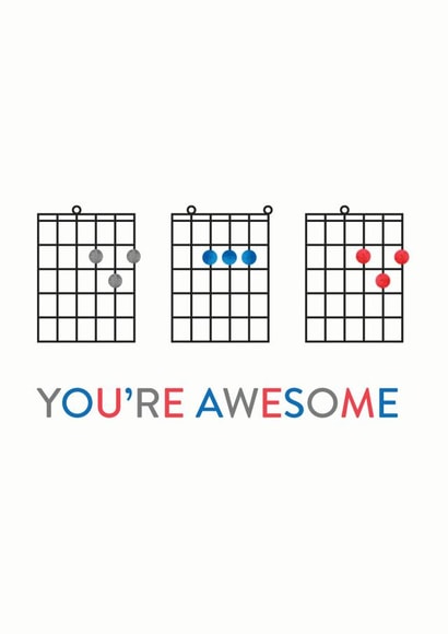 'Dad You're Awesome' Guitar Chords Greeting Card created by Ellie Ellie