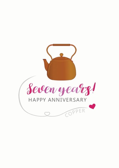 7th Anniversary Card for Copper Anniversary created by Miss Shelly Designs