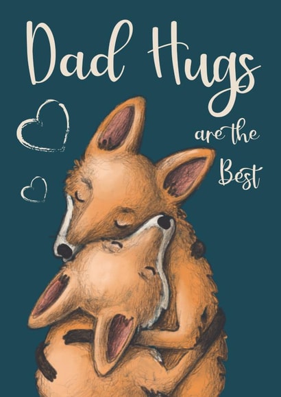 Cute Dad Hugs Fox Card created by Love Gifts