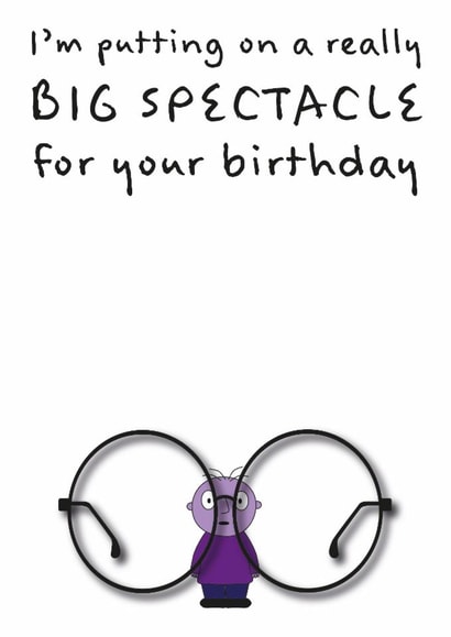 Big birthday spectacle card created by Rachel Hsiroc Design