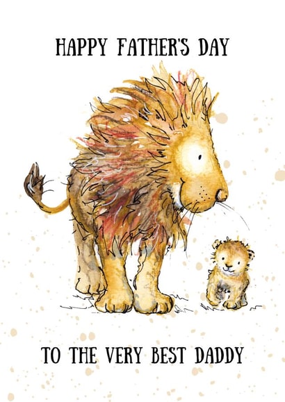 Cute Daddy Lion Fathers Day Card - Daddy - Lion - Happy Father's Day To The Very Best Daddy created by Kate Garrett