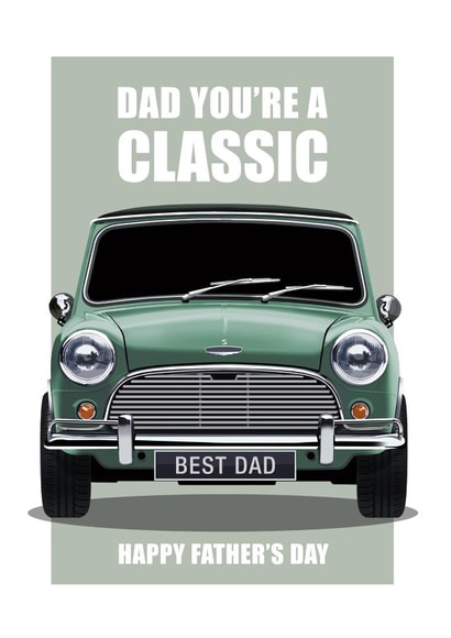 CLASSIC MINI Father's Day Card. created by RetroMotion Artwork