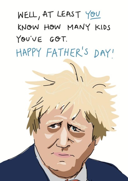How many kids Boris Johnson Father’s Day Card created by Rosie Johnson Illustrates