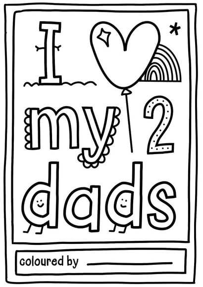 I Love My 2 Dads fathers day card created by Donna Moran Designs