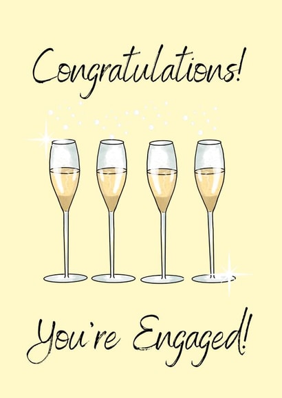 Congratulations You're Engaged - Champagne Engagement Card created by Jam On Toast
