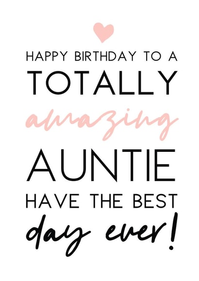 Amazing Auntie Birthday Card created by Word Up Creative