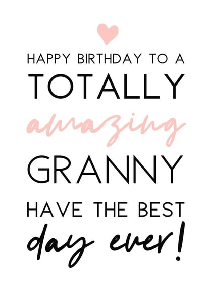 Amazing Granny Birthday Card created by Word Up Creative