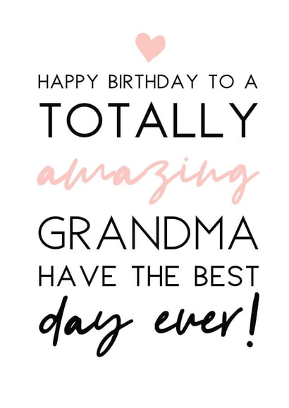 Amazing Grandma Birthday Card created by Word Up Creative