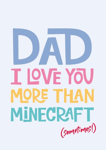 Minecraft Father's Day Card created by Poppy Lane