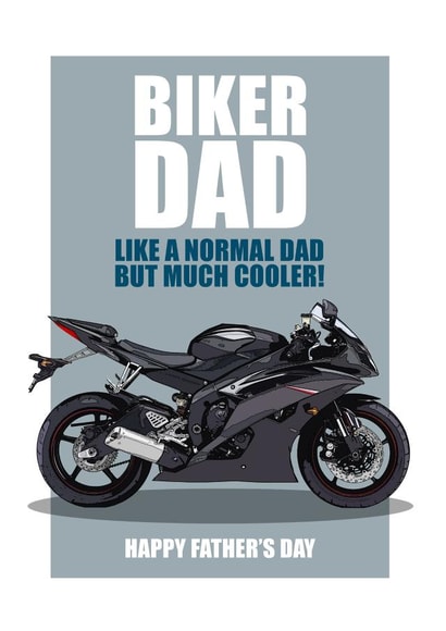 BIKER DAD Motorbike Father's Day Card. created by RetroMotion Artwork
