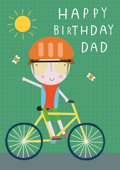 Cycling Dad Happy Birthday Card created by Sally Payne Design