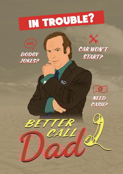 Funny Breaking Bad Fathers Day Card / Birthday Card - Dodgy Jokes - Better Call Dad created by The Cake Thief