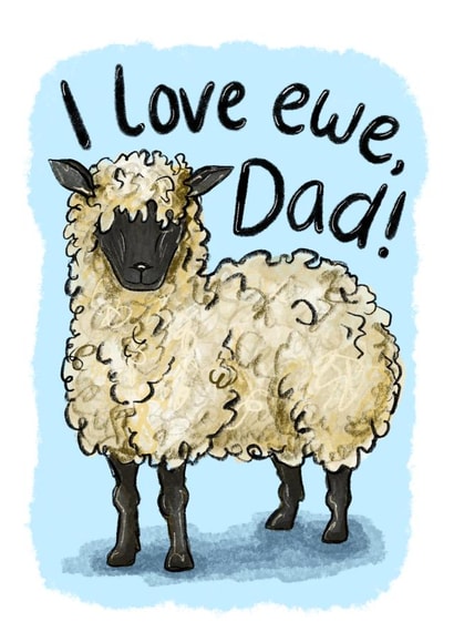 Funny and cute Sheep Father's day card created by Alexia Claire