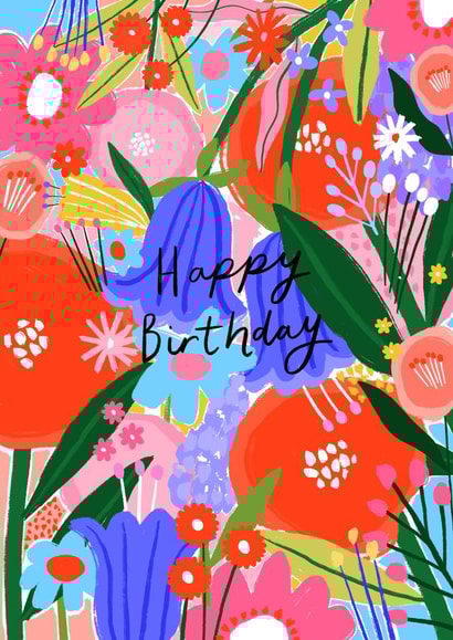 Floral Happy Birthday created by Jessica Smith Illustration 