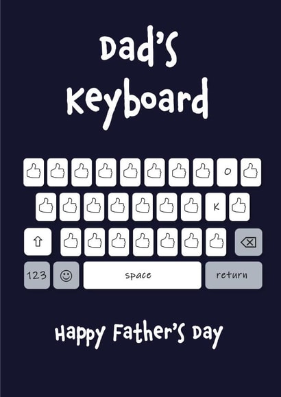 Funny Fathers Day Card - Dad - Keyboard - Dad's Keyboard - Thumbs Up / OK created by Daisy Jo Design