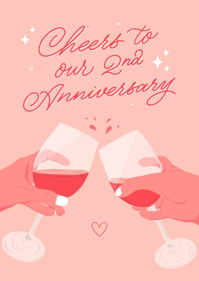 Cheers to our 2nd Anniversary - Wine Lovers created by Leah Chong - Leah Design