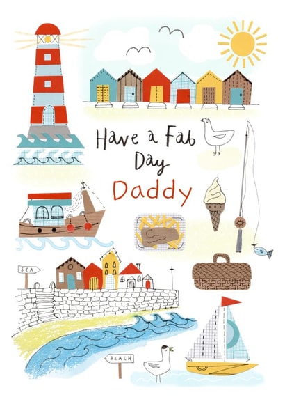 Seaside Father's Day card created by Lindsay loves to draw