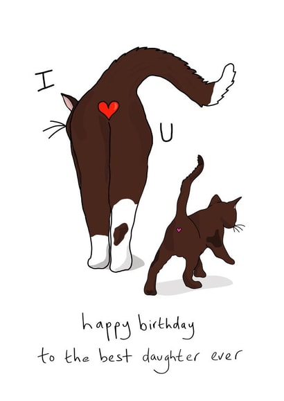 Best Daughter Ever Cat Birthday Card created by Eat the Moon