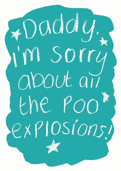Funny Father's day card from messy baby created by Alexia Claire