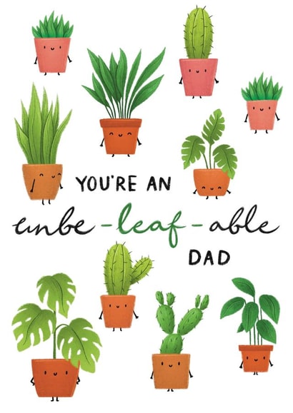 Unbeleafable Dad Card created by Sophie Kent Illustration