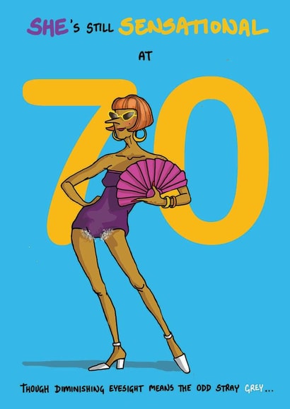Sensational at 70 Birthday Card created by Bryony Jackson Walters