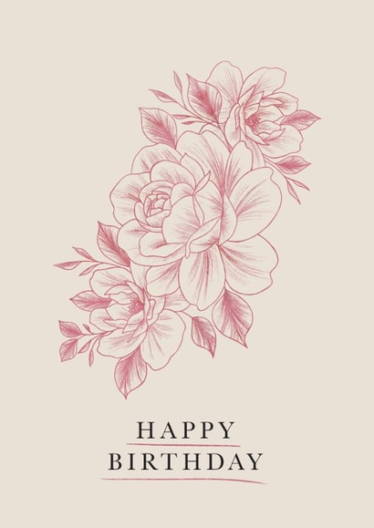 Floral happy birthday card created by Amy Rumble