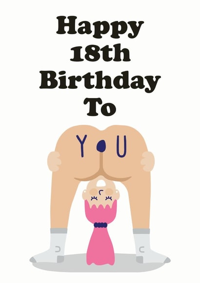 Rude 18th birthday card for her created by Studio Boketto