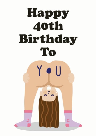 Rude 40th birthday card for her created by Studio Boketto