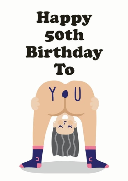 Rude 50th birthday card for her created by Studio Boketto