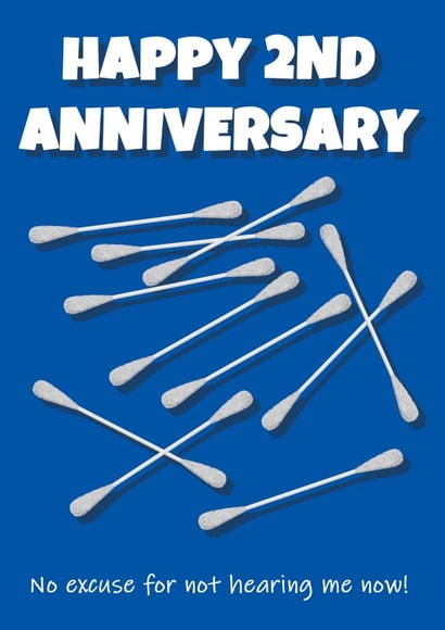 Cotton Ear Buds 2nd Anniversary Card created by @Cupsie's Creations