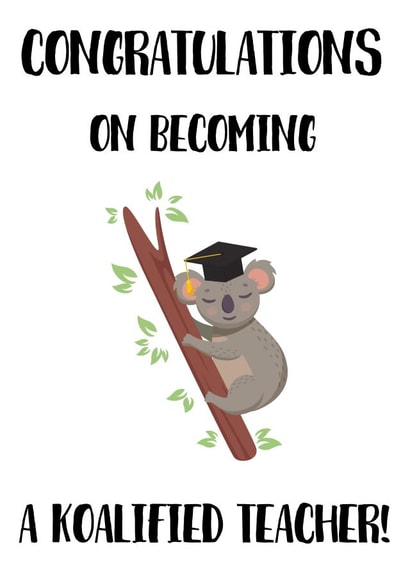 Koalfied teacher card/NQT card created by Sophie Elizabeth