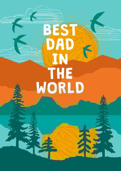 Mountain Landscape Dad, Father's Day Card created by @squiggleinthecity
