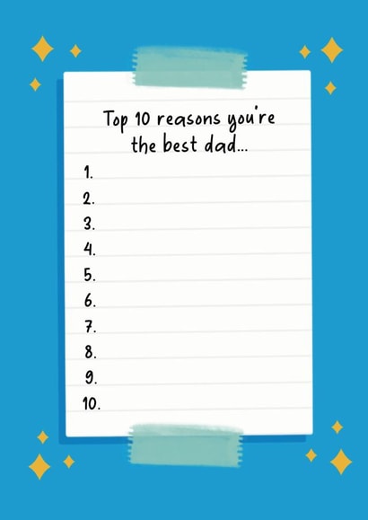 Top 10 Reasons Dad card created by Nicole Julia