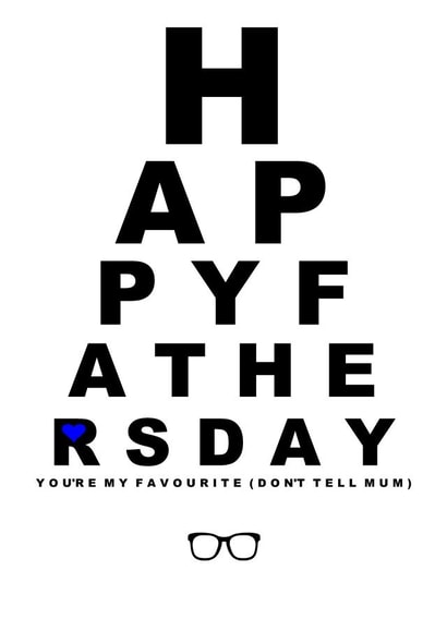 Funny Eye Test Father's Day Card - You're My Favourite created by That Card Shop
