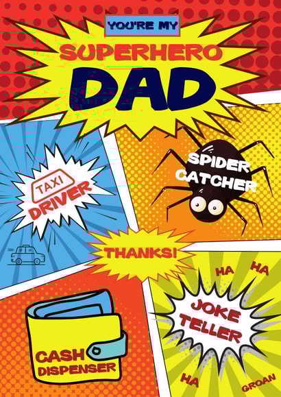 Comic Book Superhero Dad Card created by Love Gifts