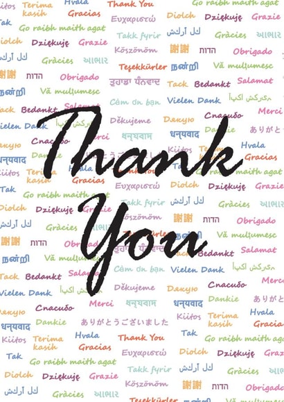 Multi Language Thank You Card created by Petkar-ds