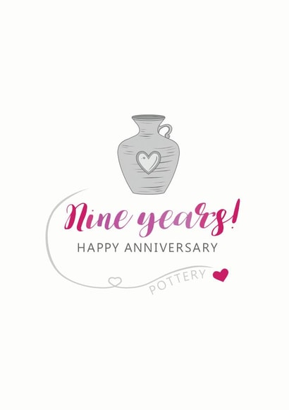 9th Anniversary Card for Pottery Anniversary created by Miss Shelly Designs