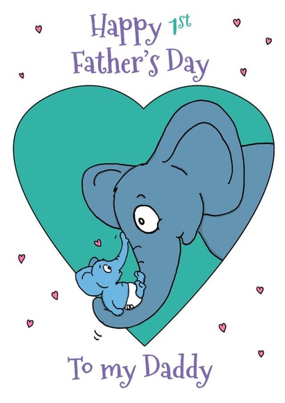 Cute elephant 1st father's day card created by Kat Willott