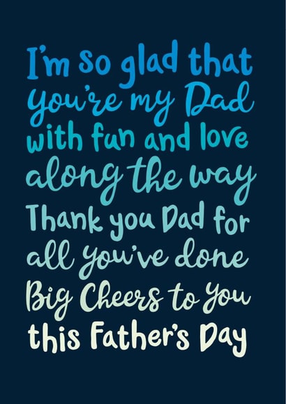 Big cheers to Dad this Father's Day card created by The Typecast Gallery