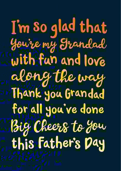 Big cheers to Grandad this Father's Day card created by The Typecast Gallery