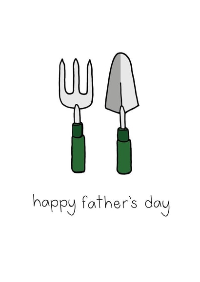 Gardening Tools, Father's Day Card created by Liv Groves Illustration